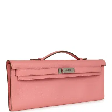 HERMÈS Hermes Kelly Cut Rose Confetti Epsom Palladium Hardware | Thumbnail 2