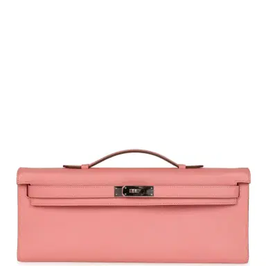 HERMÈS Hermes Kelly Cut Rose Confetti Epsom Palladium Hardware | Thumbnail 1
