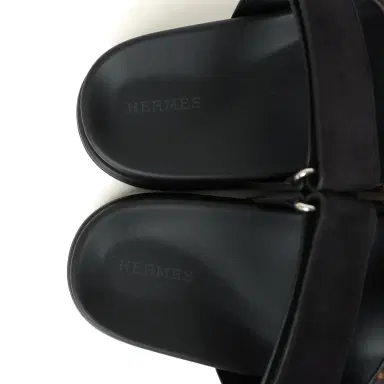HERMÈS Hermes Leopard Print Chypre Techno Sandals Gold & Black Moire, Calfskin & Suede Palladium Hardware 37 EU | Thumbnail 8