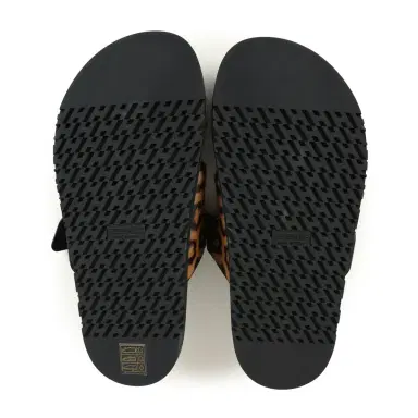 HERMÈS Hermes Leopard Print Chypre Techno Sandals Gold & Black Moire, Calfskin & Suede Palladium Hardware 37 EU | Thumbnail 9