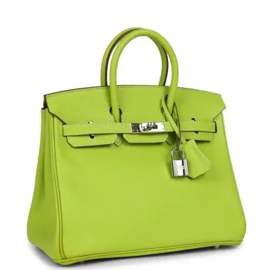 HERMÈS Pre-owned Hermes Candy Birkin 25 Kiwi Candy Epsom Palladium Hardware | Thumbnail 2 HERMÈS Pre-owned Hermes Candy Birkin 25 Kiwi Candy Epsom Palladium Hardware | Thumbnail 2