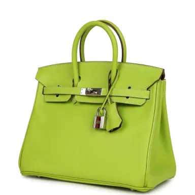 HERMÈS Pre-owned Hermes Candy Birkin 25 Kiwi Candy Epsom Palladium Hardware | Thumbnail 5 HERMÈS Pre-owned Hermes Candy Birkin 25 Kiwi Candy Epsom Palladium Hardware | Thumbnail 5