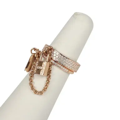 HERMÈS Pre-owned Hermes Kelly Cadenas Double Ring 18K Rose Gold & Diamonds | Thumbnail 4 HERMÈS Pre-owned Hermes Kelly Cadenas Double Ring 18K Rose Gold & Diamonds | Thumbnail 4