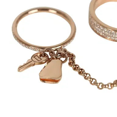 HERMÈS Pre-owned Hermes Kelly Cadenas Double Ring 18K Rose Gold & Diamonds | Thumbnail 6 HERMÈS Pre-owned Hermes Kelly Cadenas Double Ring 18K Rose Gold & Diamonds | Thumbnail 6
