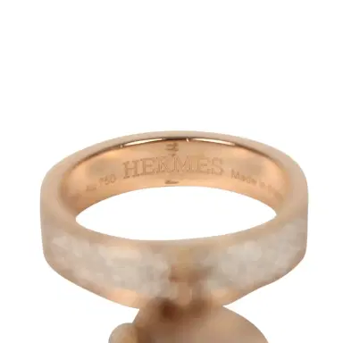 HERMÈS Pre-owned Hermes Kelly Cadenas Double Ring 18K Rose Gold & Diamonds | Thumbnail 7 HERMÈS Pre-owned Hermes Kelly Cadenas Double Ring 18K Rose Gold & Diamonds | Thumbnail 7