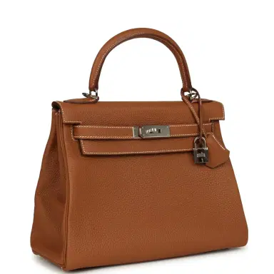 HERMÈS Pre-owned Hermes Kelly Retourne 28 Gold Togo Palladium Hardware | Thumbnail 2