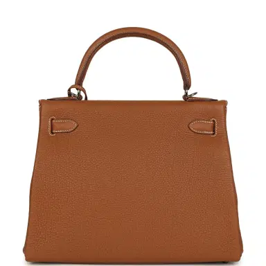 HERMÈS Pre-owned Hermes Kelly Retourne 28 Gold Togo Palladium Hardware | Thumbnail 4