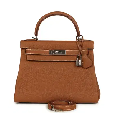 HERMÈS Pre-owned Hermes Kelly Retourne 28 Gold Togo Palladium Hardware | Thumbnail 1