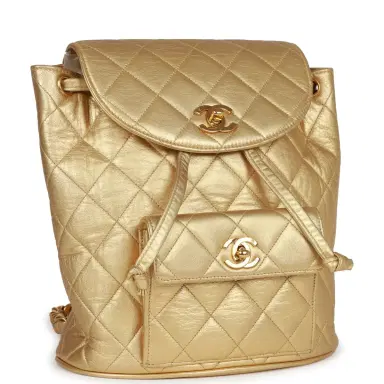 Chanel Vintage Chanel Duma Backpack Gold Metallic Lambskin Gold Hardware | Thumbnail 2 Chanel Vintage Chanel Duma Backpack Gold Metallic Lambskin Gold Hardware | Thumbnail 2