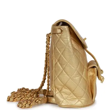 Chanel Vintage Chanel Duma Backpack Gold Metallic Lambskin Gold Hardware | Thumbnail 3 Chanel Vintage Chanel Duma Backpack Gold Metallic Lambskin Gold Hardware | Thumbnail 3