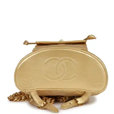 Chanel Vintage Chanel Duma Backpack Gold Metallic Lambskin Gold Hardware | Thumbnail 6 Chanel Vintage Chanel Duma Backpack Gold Metallic Lambskin Gold Hardware | Thumbnail 6
