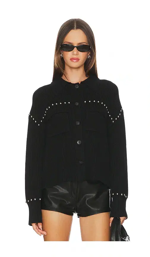 Central Park West Jay Studded Sweater Jacket