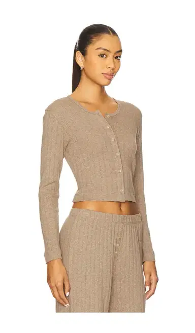 LESET Pointelle Crop Cardigan | Thumbnail 2
