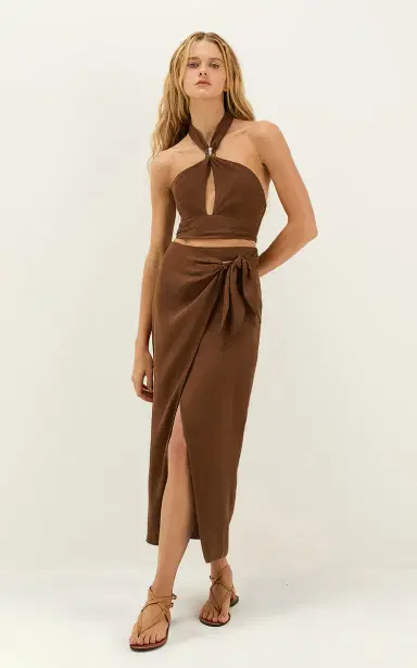 ViX Luna Knotted Midi Skirt | Thumbnail 3