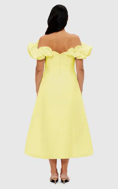 Leo Lin Annie Ruffled Off-The-Shoulder Crepe Midi Dress | Thumbnail 7