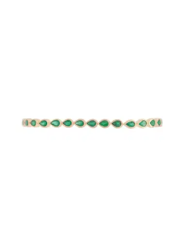 Wish Fine Jewelry 4.41ct Emerald 18K Gold Pear Cut Bezel Tennis Bracelet | Thumbnail 1