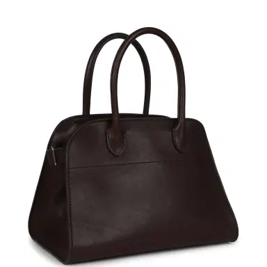 The Row The Row Soft Margaux 10 Bag Chestnut Saddle Leather Silver Hardware | Thumbnail 2 The Row The Row Soft Margaux 10 Bag Chestnut Saddle Leather Silver Hardware | Thumbnail 2