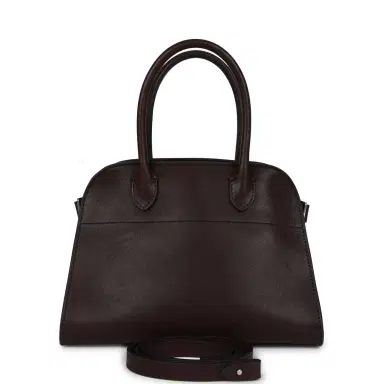 The Row The Row Soft Margaux 10 Bag Chestnut Saddle Leather Silver Hardware | Thumbnail 1 The Row The Row Soft Margaux 10 Bag Chestnut Saddle Leather Silver Hardware | Thumbnail 1