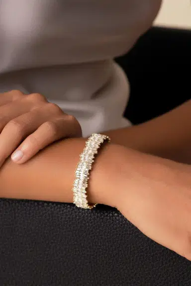Suzanne Kalan Firework Baguette Diamond Eternity Bangle Bracelet | Thumbnail 3 Suzanne Kalan Firework Baguette Diamond Eternity Bangle Bracelet | Thumbnail 3