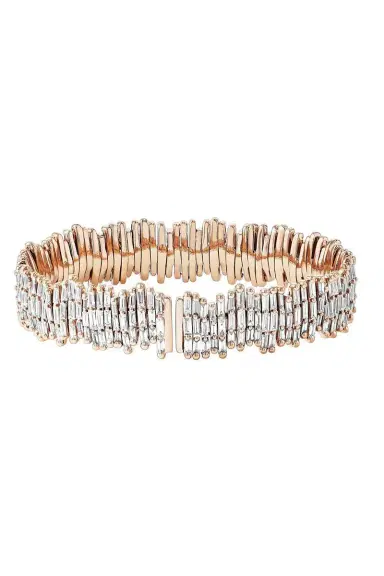 Suzanne Kalan Firework Baguette Diamond Eternity Bangle Bracelet | Thumbnail 4 Suzanne Kalan Firework Baguette Diamond Eternity Bangle Bracelet | Thumbnail 4
