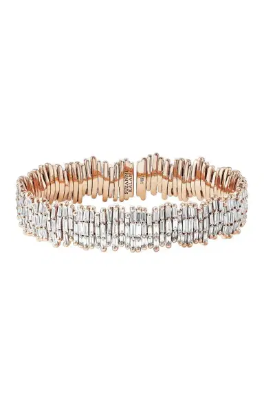 Suzanne Kalan Firework Baguette Diamond Eternity Bangle Bracelet | Thumbnail 1 Suzanne Kalan Firework Baguette Diamond Eternity Bangle Bracelet | Thumbnail 1