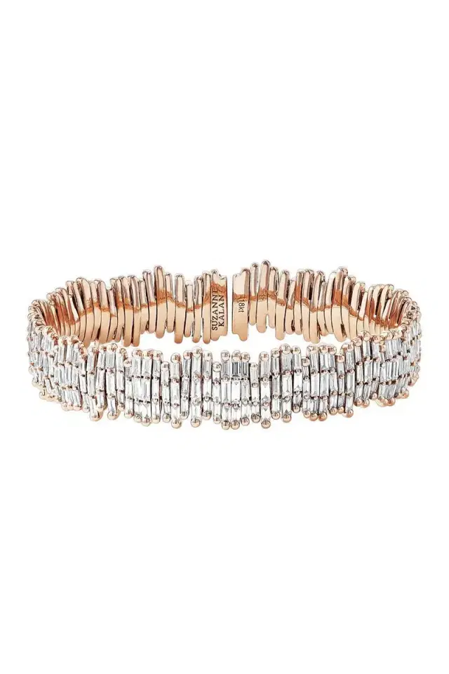 Suzanne Kalan Firework Baguette Diamond Eternity Bangle Bracelet
