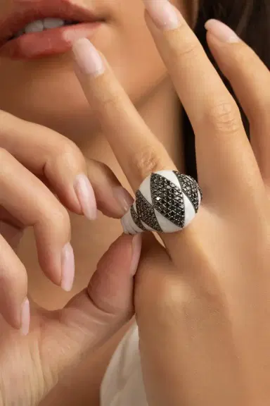 ROBERTO DEMEGLIO Five Black Diamond White Ring | Thumbnail 2