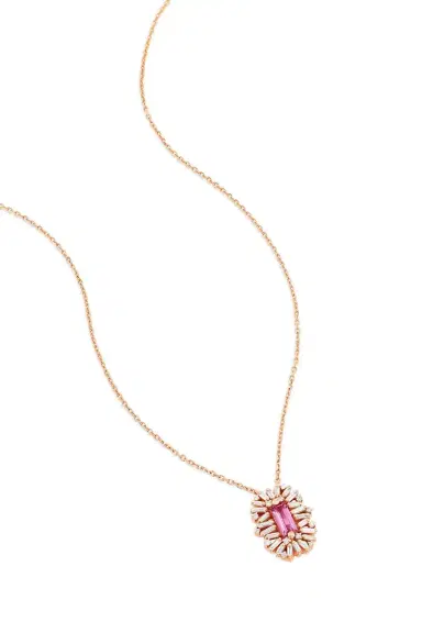 Suzanne Kalan Pink Sapphire Diamond Spark Pendant Necklace | Thumbnail 1