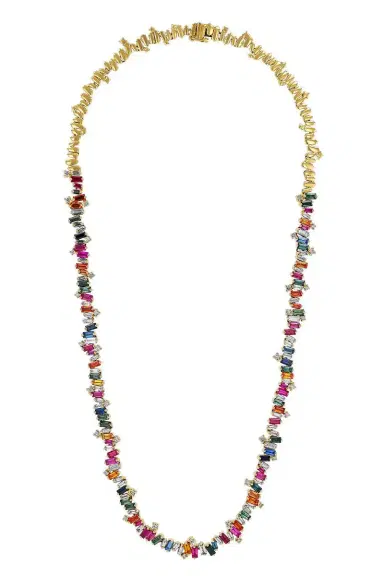 Suzanne Kalan Rainbow Firework Diamond Tennis Necklace | Thumbnail 1 Suzanne Kalan Rainbow Firework Diamond Tennis Necklace | Thumbnail 1