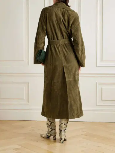 Nour Hammour Athea Paneled Suede Coat | Thumbnail 3