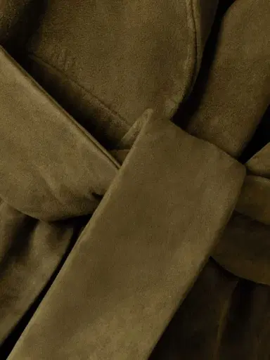 Nour Hammour Athea Paneled Suede Coat | Thumbnail 4
