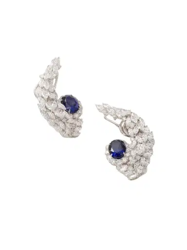 YEPREM 18-karat White Gold, Diamond And Sapphire Earrings | Thumbnail 1 YEPREM 18-karat White Gold, Diamond And Sapphire Earrings | Thumbnail 1