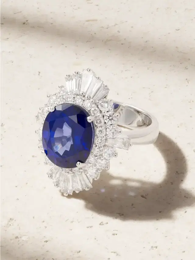 18-karat White Gold, Sapphire And Diamond Ring
