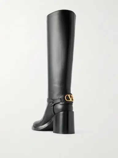 Valentino Garavani Vlogo Signature 80 Embellished Leather Knee Boots | Thumbnail 3 Valentino Garavani Vlogo Signature 80 Embellished Leather Knee Boots | Thumbnail 3