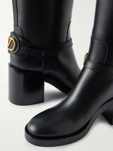 Valentino Garavani Vlogo Signature 80 Embellished Leather Knee Boots | Thumbnail 4 Valentino Garavani Vlogo Signature 80 Embellished Leather Knee Boots | Thumbnail 4