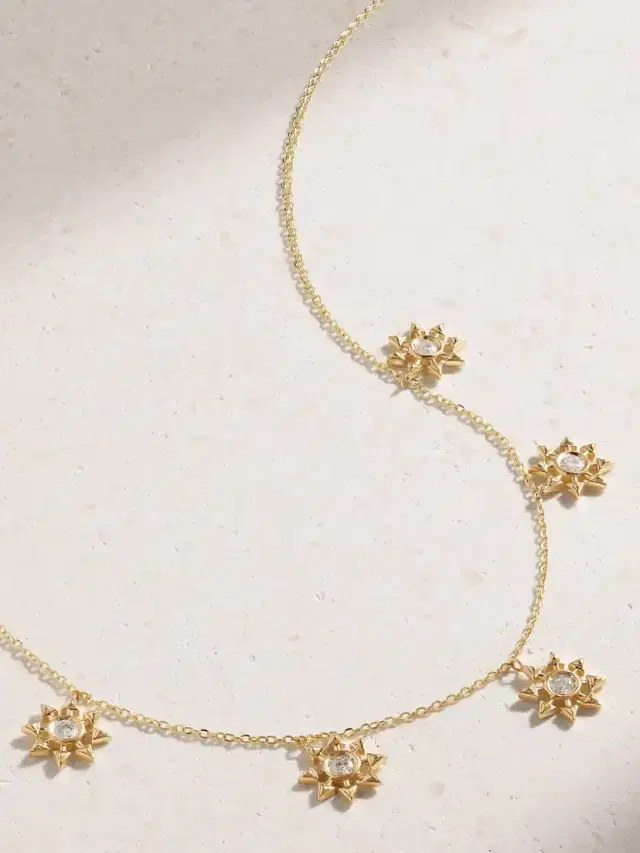 L’Atelier Nawbar Five Star Seed 18-karat Gold Diamond Necklace
