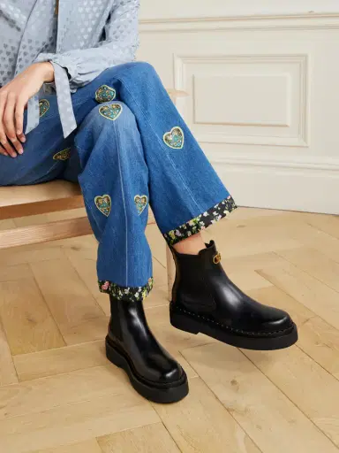 Valentino Garavani Beatle Vlogo 45 Leather Ankle Boots | Thumbnail 2 Valentino Garavani Beatle Vlogo 45 Leather Ankle Boots | Thumbnail 2