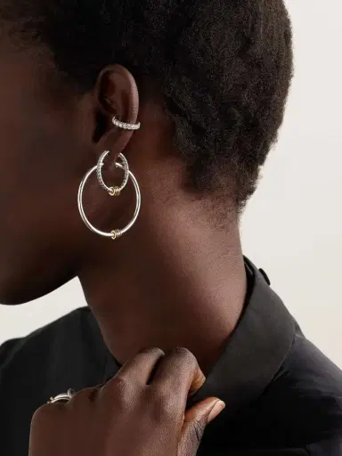 Spinelli Kilcollin Pegasus Sterling Silver And 18-karat Gold Hoop Earrings | Thumbnail 4