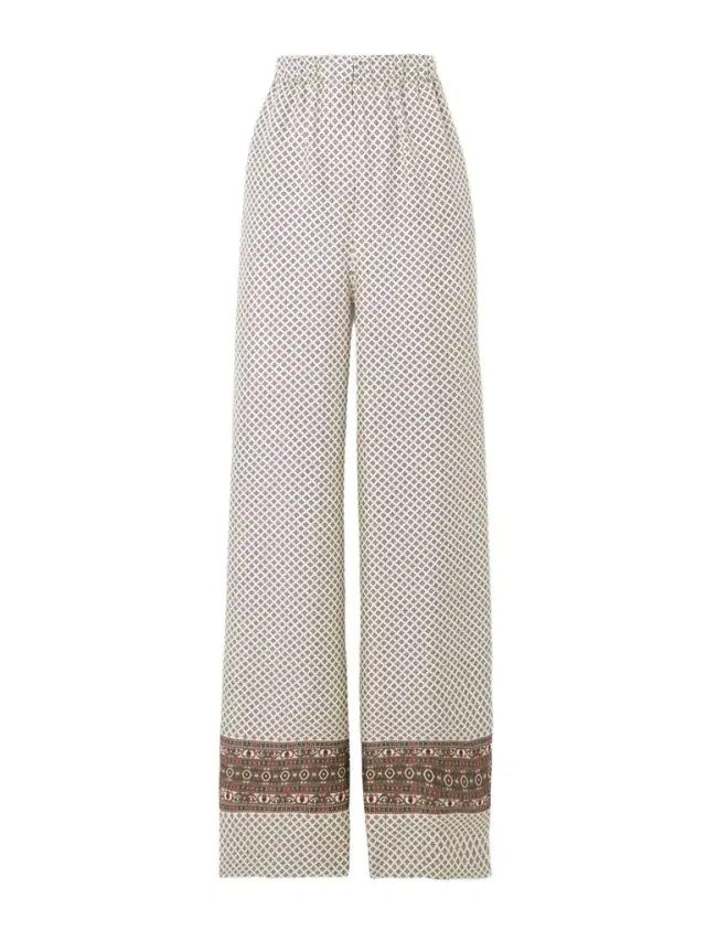 Loro Piana Valerio Printed Silk-twill Wide-leg Pants