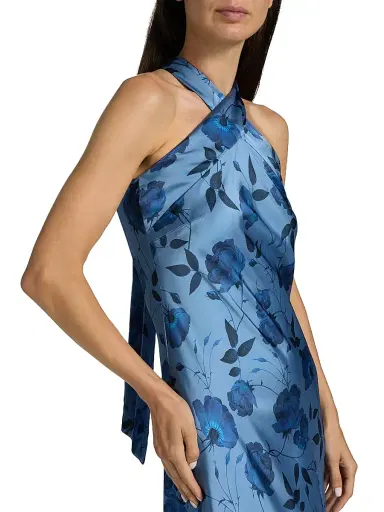 SACHIN & BABI Women's Laurant Floral Satin Halter Gown | Thumbnail 6 SACHIN & BABI Women's Laurant Floral Satin Halter Gown | Thumbnail 6