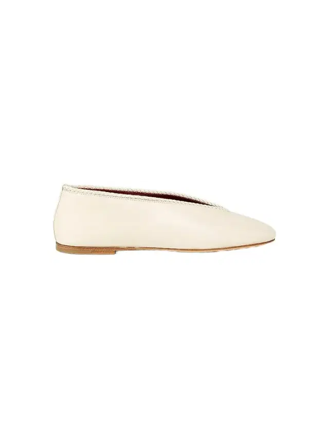 Bottega Veneta Women's Leather Ballet Flats - Sea Salt