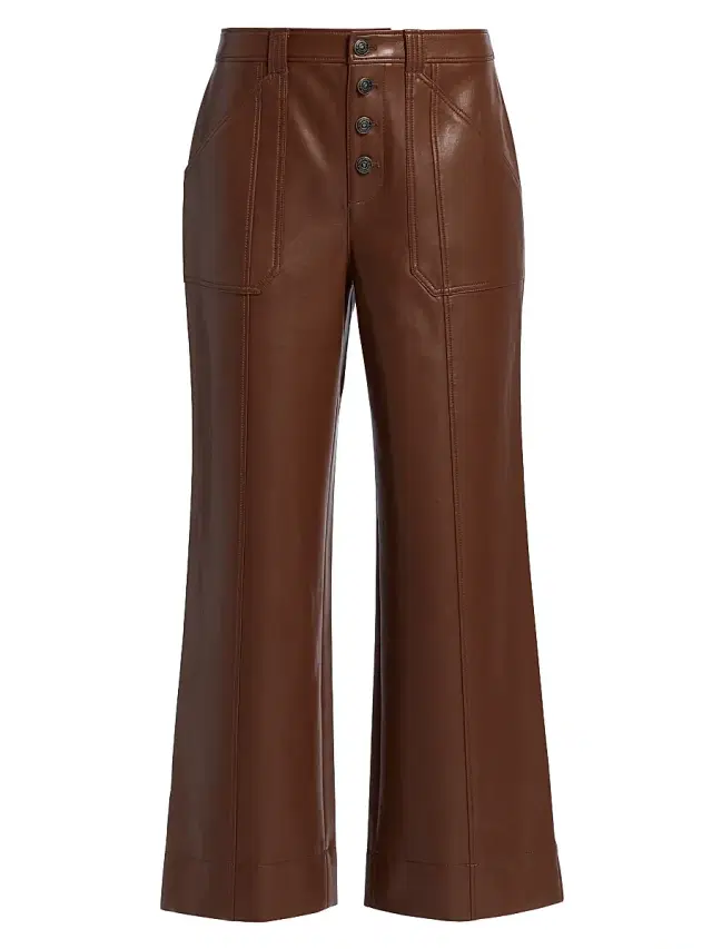 Cinq à Sept Women's Benji Faux Leather Pants - Dark Sepia