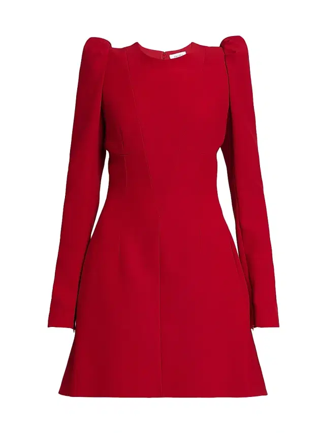 McQueen Women's Leaf Crepe Minidress - Crimson