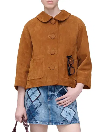 Marc Jacobs Women's Suede Doll Jacket - Copper | Thumbnail 3