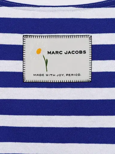 Marc Jacobs Women's Daisy Striped Cotton Oversized T-Shirt - Pansy White | Thumbnail 8