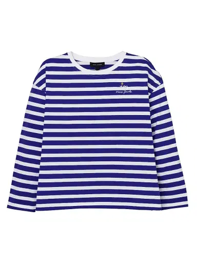 Marc Jacobs Women's Daisy Striped Cotton Oversized T-Shirt - Pansy White | Thumbnail 1