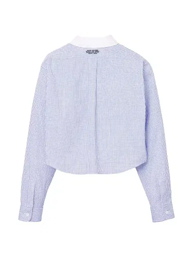 Marc Jacobs Women's The Cropped Plaid Cotton Shirt - Blue Multi - Size Medium | Thumbnail 2 Marc Jacobs Women's The Cropped Plaid Cotton Shirt - Blue Multi - Size Medium | Thumbnail 2