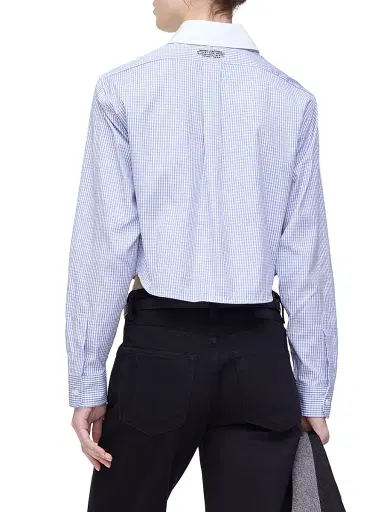 Marc Jacobs Women's The Cropped Plaid Cotton Shirt - Blue Multi - Size Medium | Thumbnail 5 Marc Jacobs Women's The Cropped Plaid Cotton Shirt - Blue Multi - Size Medium | Thumbnail 5