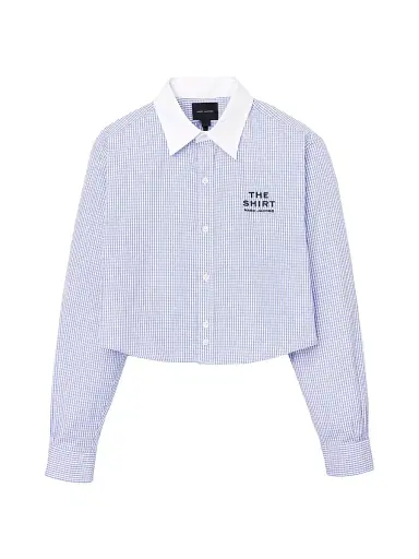 Marc Jacobs Women's The Cropped Plaid Cotton Shirt - Blue Multi - Size Medium | Thumbnail 1 Marc Jacobs Women's The Cropped Plaid Cotton Shirt - Blue Multi - Size Medium | Thumbnail 1