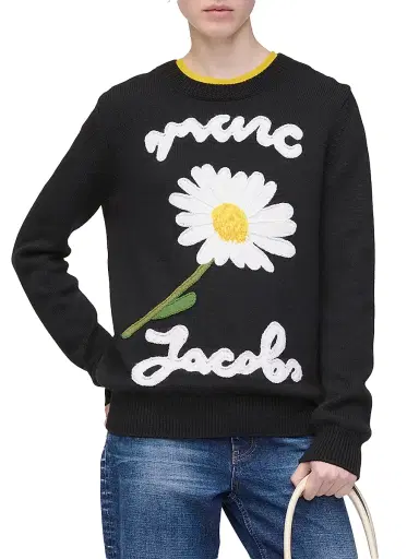 Marc Jacobs Women's Marc Is Joy Jacquard Merino Wool Sweater - Black - Size XS | Thumbnail 3